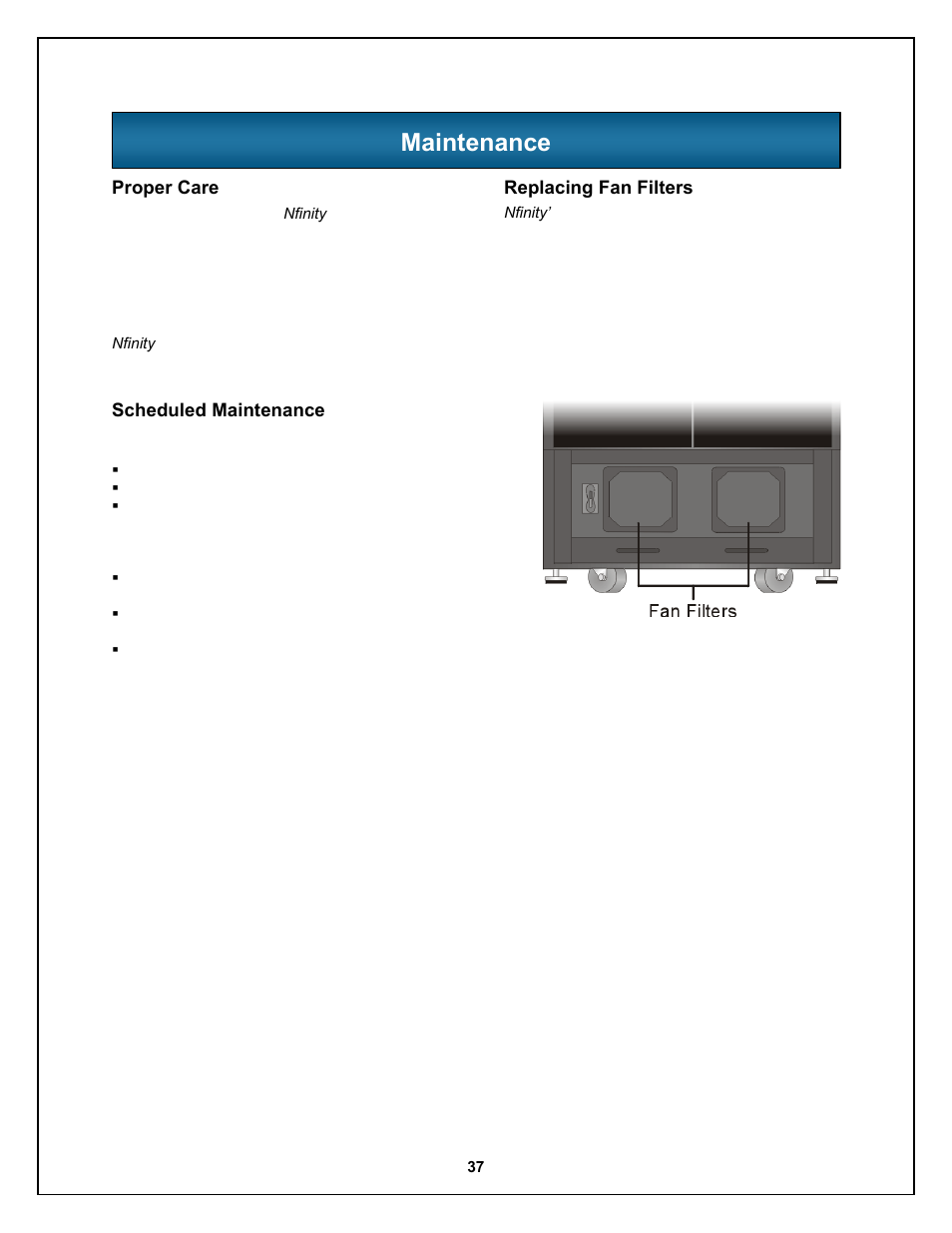 Maintenance | Liebert Nfinity 208 V / 240 V 60Hz User Manual | Page 39 / 45