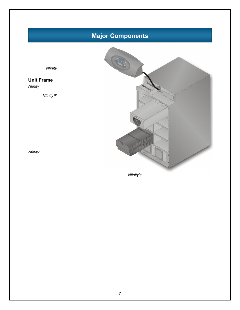 Major components | Liebert Nfinity 208 V / 240 V 60Hz User Manual | Page 9 / 45