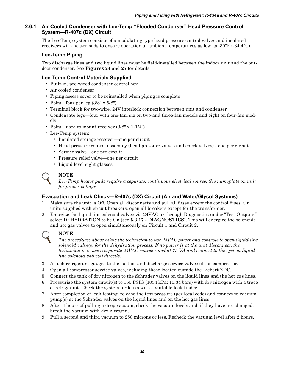 Lee-temp piping, Lee-temp control materials supplied, System—r-407c (dx) circuit | Liebert Extreme Density Chiller XDC User Manual | Page 36 / 64
