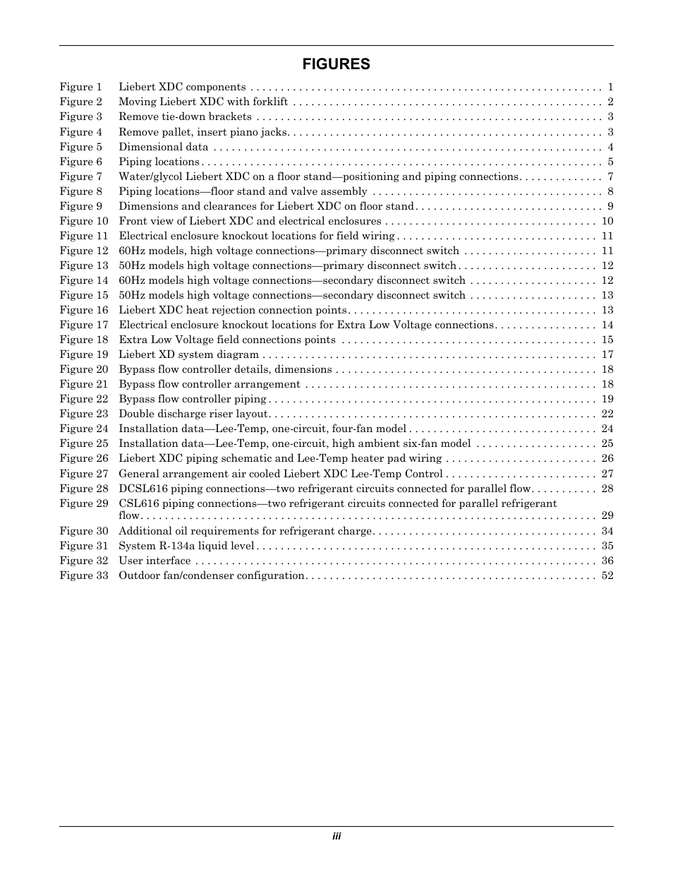 Figures | Liebert Extreme Density Chiller XDC User Manual | Page 5 / 64