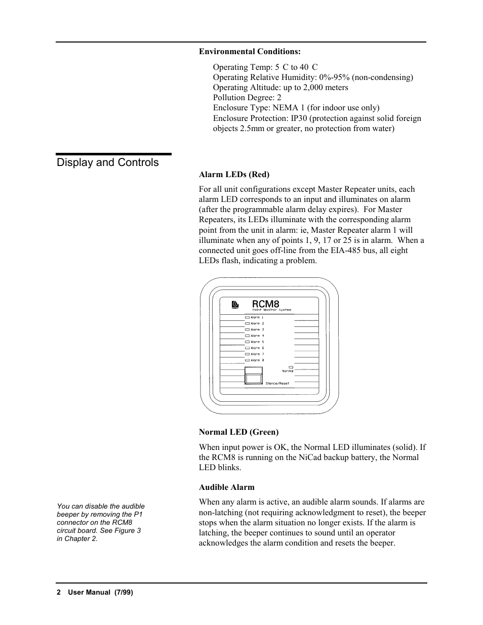 Display and controls | Liebert RCM8DO User Manual | Page 8 / 46