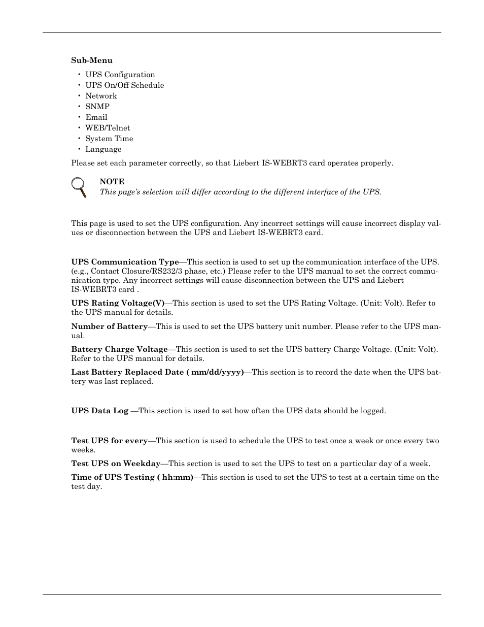 3 configuration, 1 ups configuration, Ups properties | Ups recorded, Test ups, Configuration, Ups configuration | Liebert UPS User Manual | Page 15 / 28
