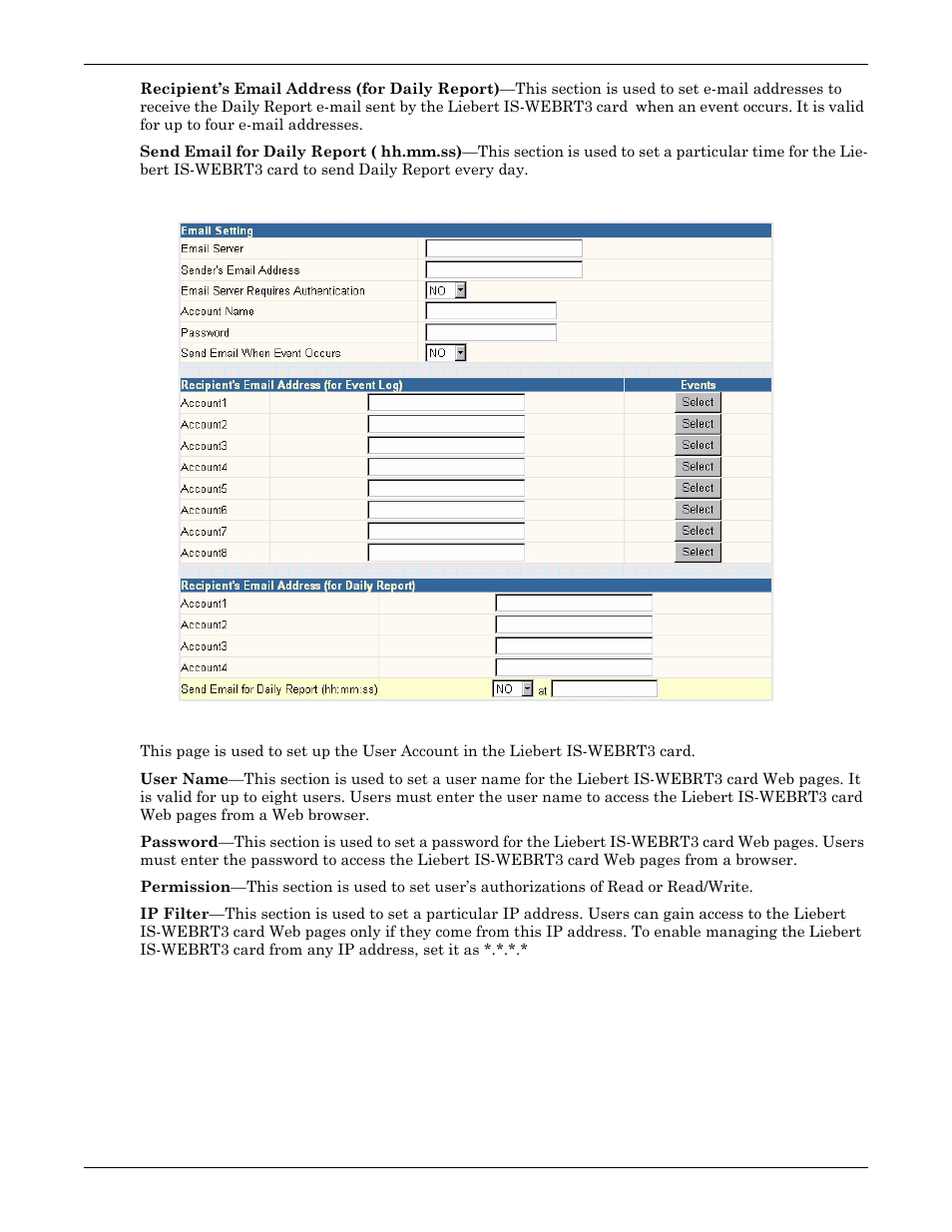 Figure 19 e-mail, 5 web/telnet, Web/telnet | Liebert UPS User Manual | Page 20 / 28