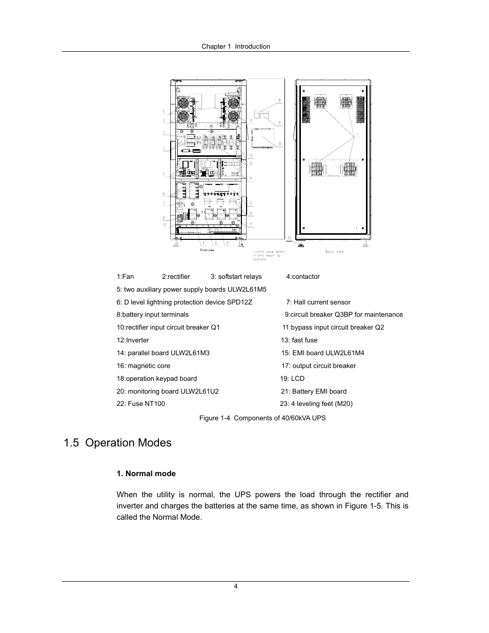 5 operation modes | Liebert UPS System User Manual | Page 10 / 121