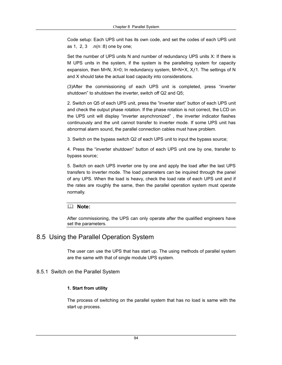 5 using the parallel operation system | Liebert UPS System User Manual | Page 100 / 121