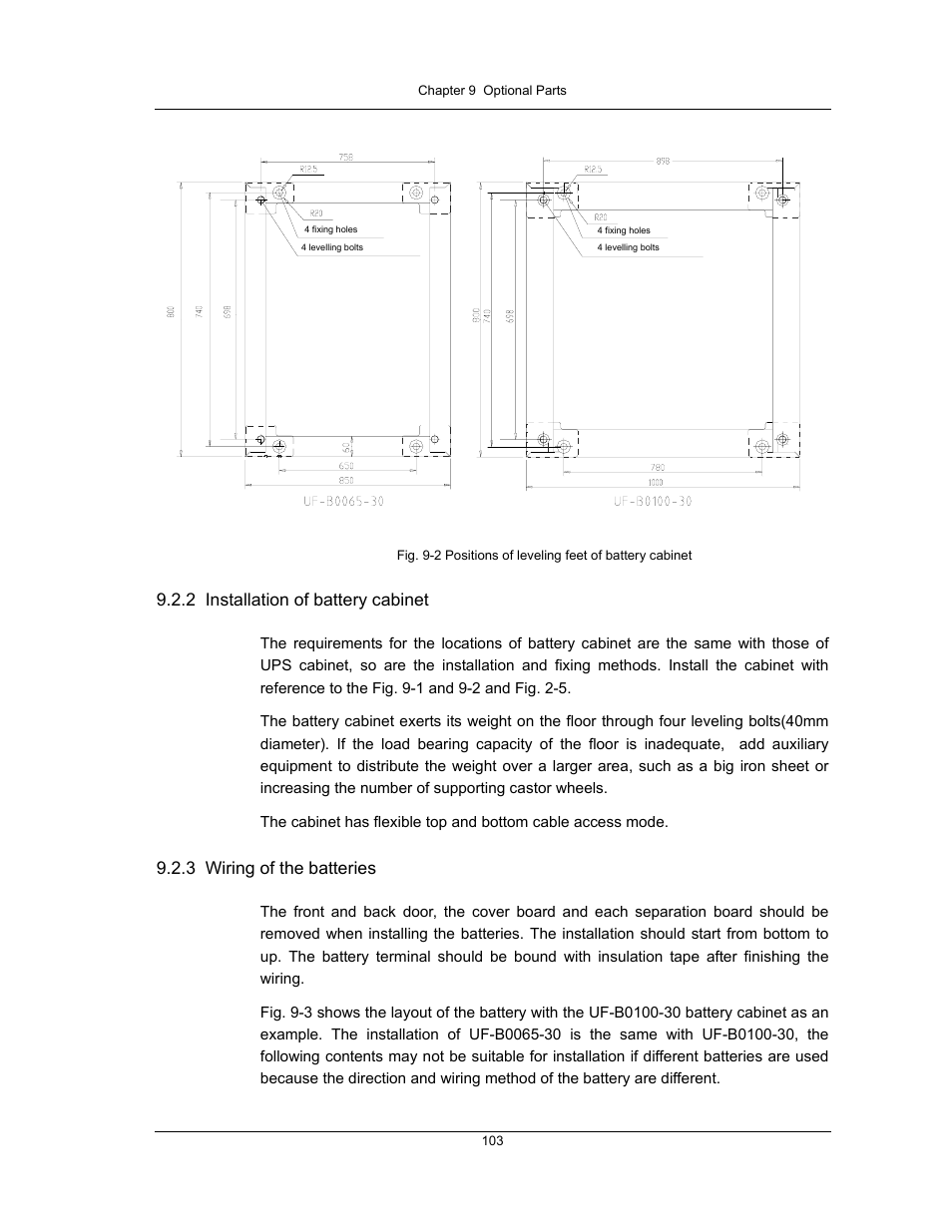 2 installation of battery cabinet, 3 wiring of the batteries | Liebert UPS System User Manual | Page 109 / 121