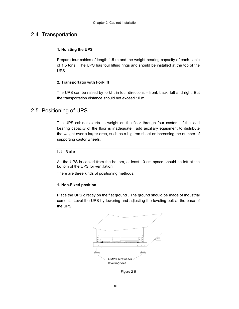 4 transportation, 5 positioning of ups | Liebert UPS System User Manual | Page 22 / 121
