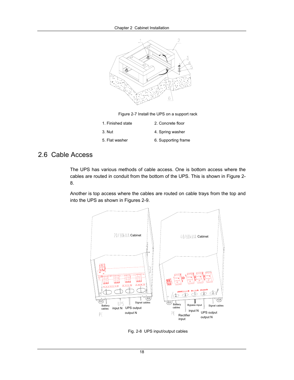 6 cable access | Liebert UPS System User Manual | Page 24 / 121