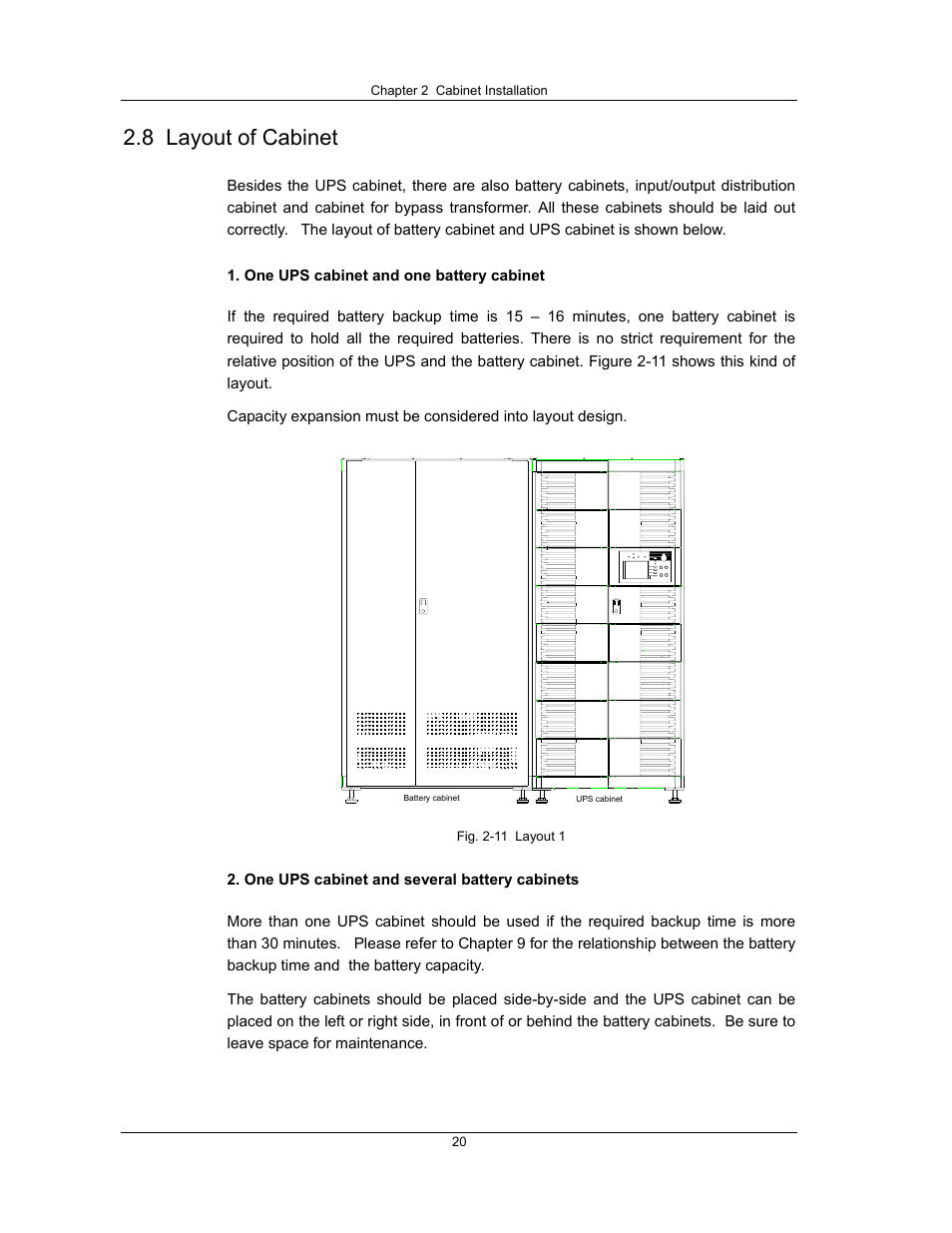 8 layout of cabinet | Liebert UPS System User Manual | Page 26 / 121