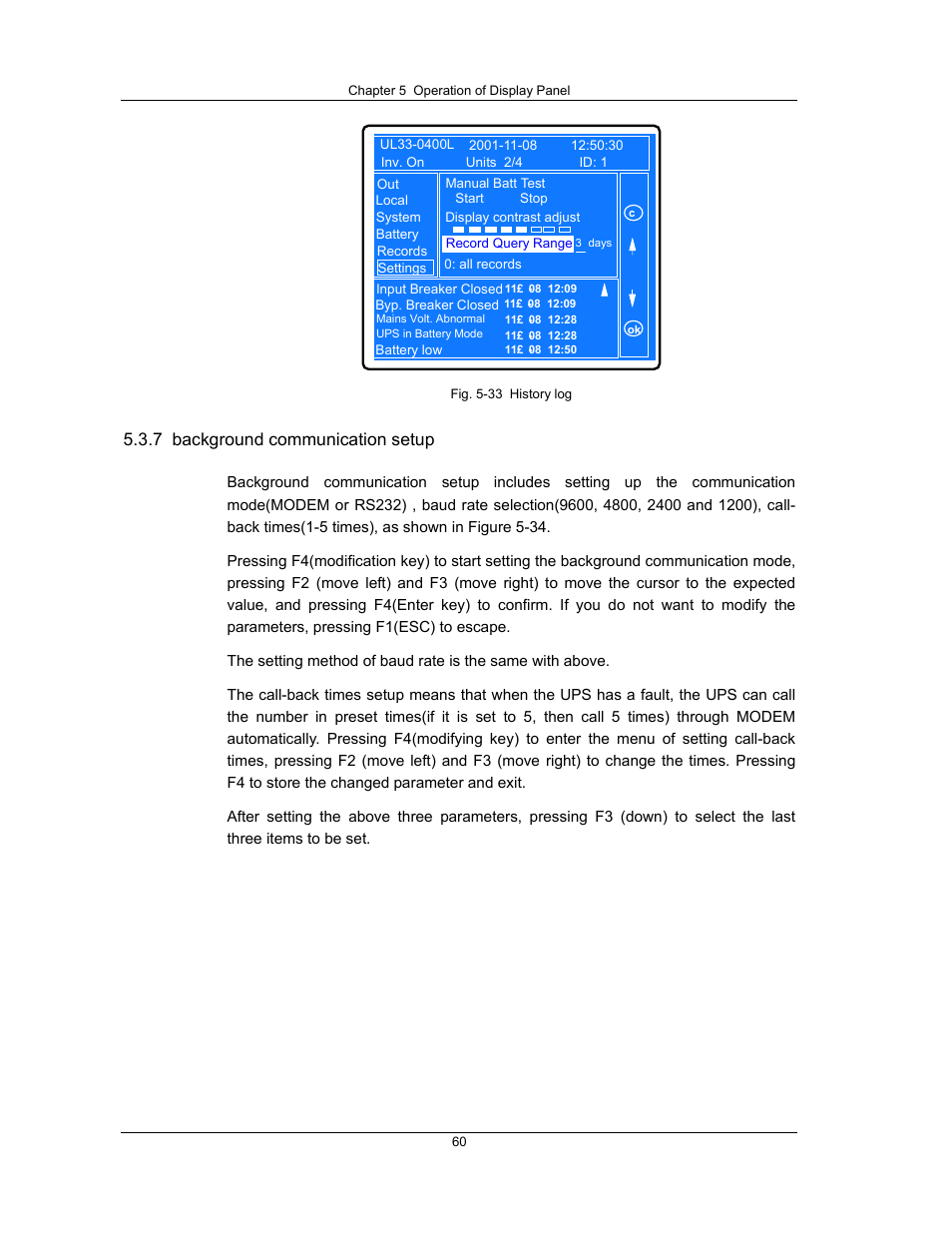7 background communication setup | Liebert UPS System User Manual | Page 66 / 121