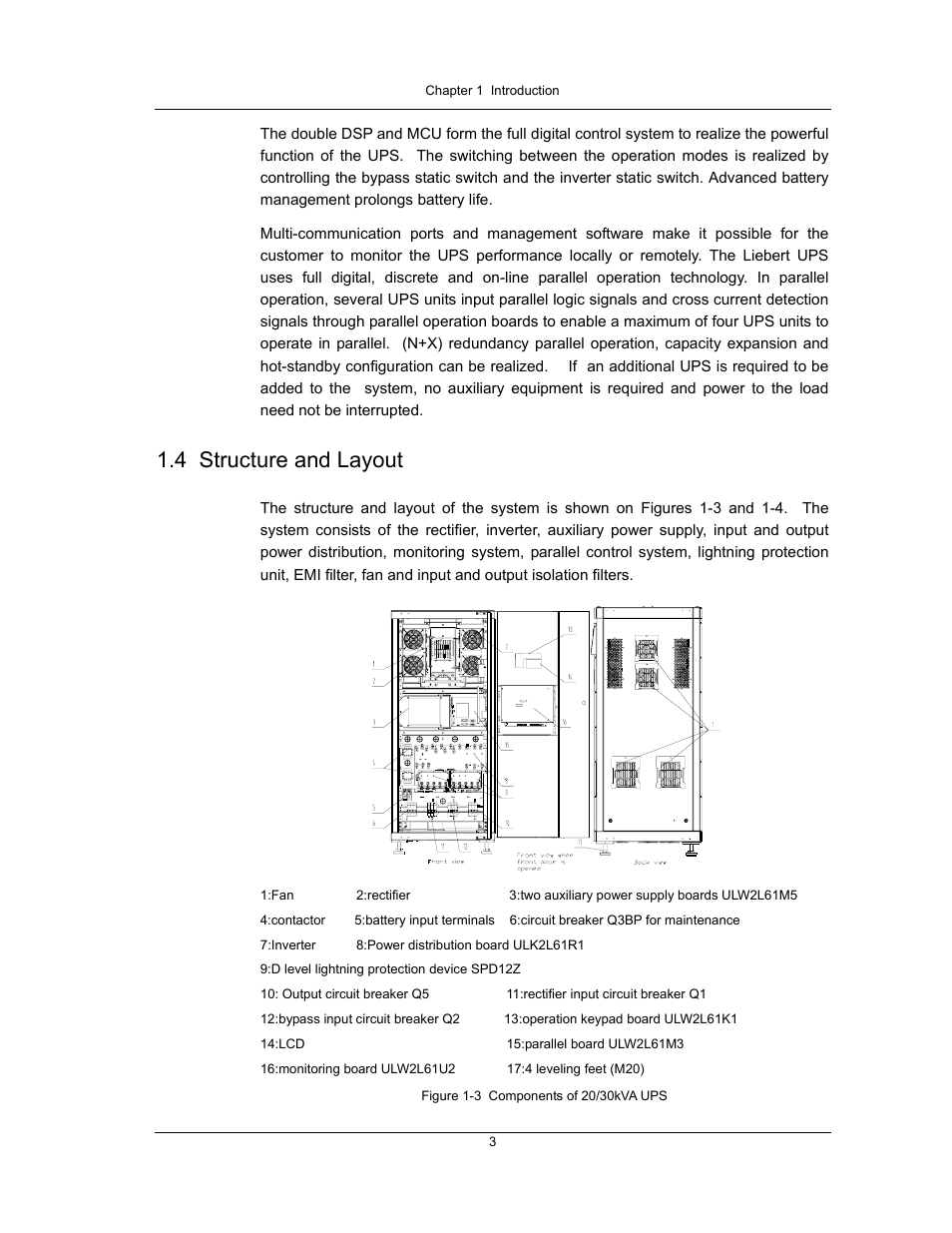 4 structure and layout | Liebert UPS System User Manual | Page 9 / 121
