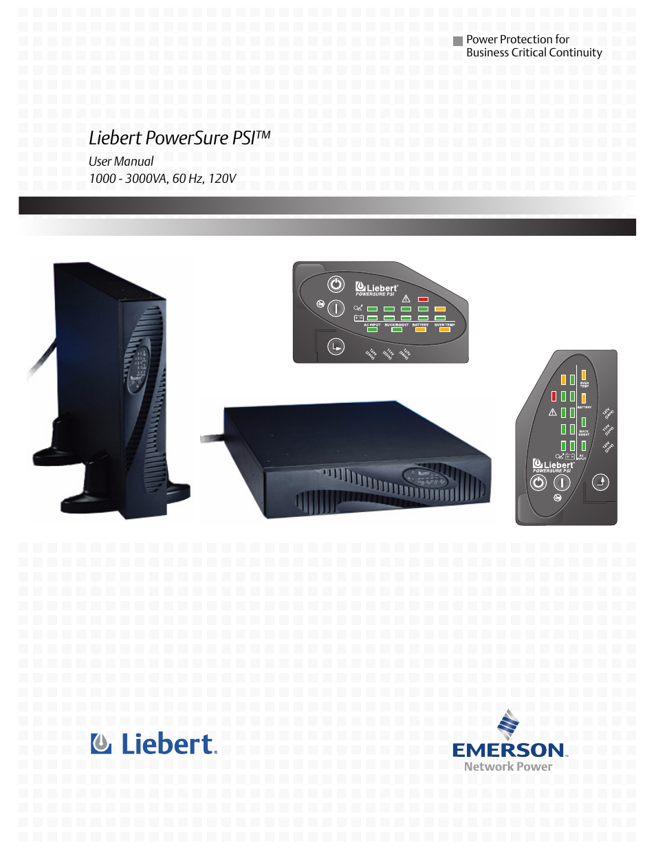 Liebert PowerSure PSI 1000 - 3000VA 60 Hz 120V User Manual | 36 pages