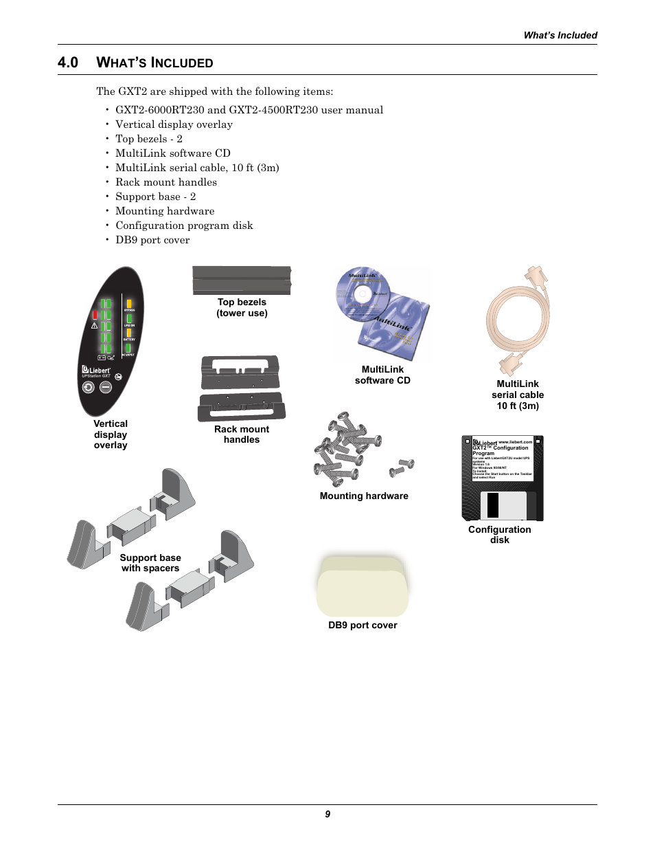0 what’s included, Ncluded, Rs232 | Liebert GXT2-6000RT230 User Manual | Page 13 / 40