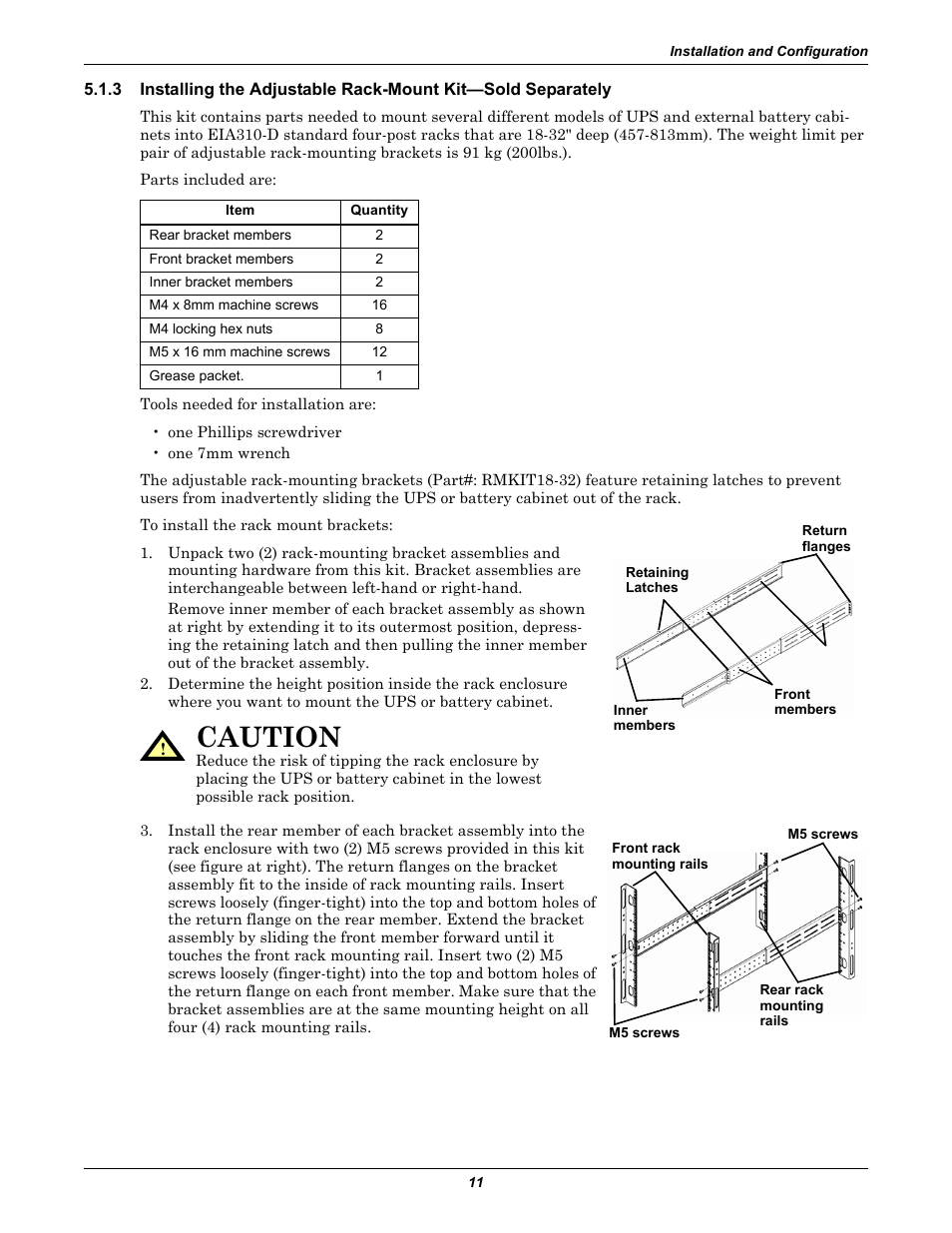 Caution | Liebert GXT2-6000RT230 User Manual | Page 15 / 40