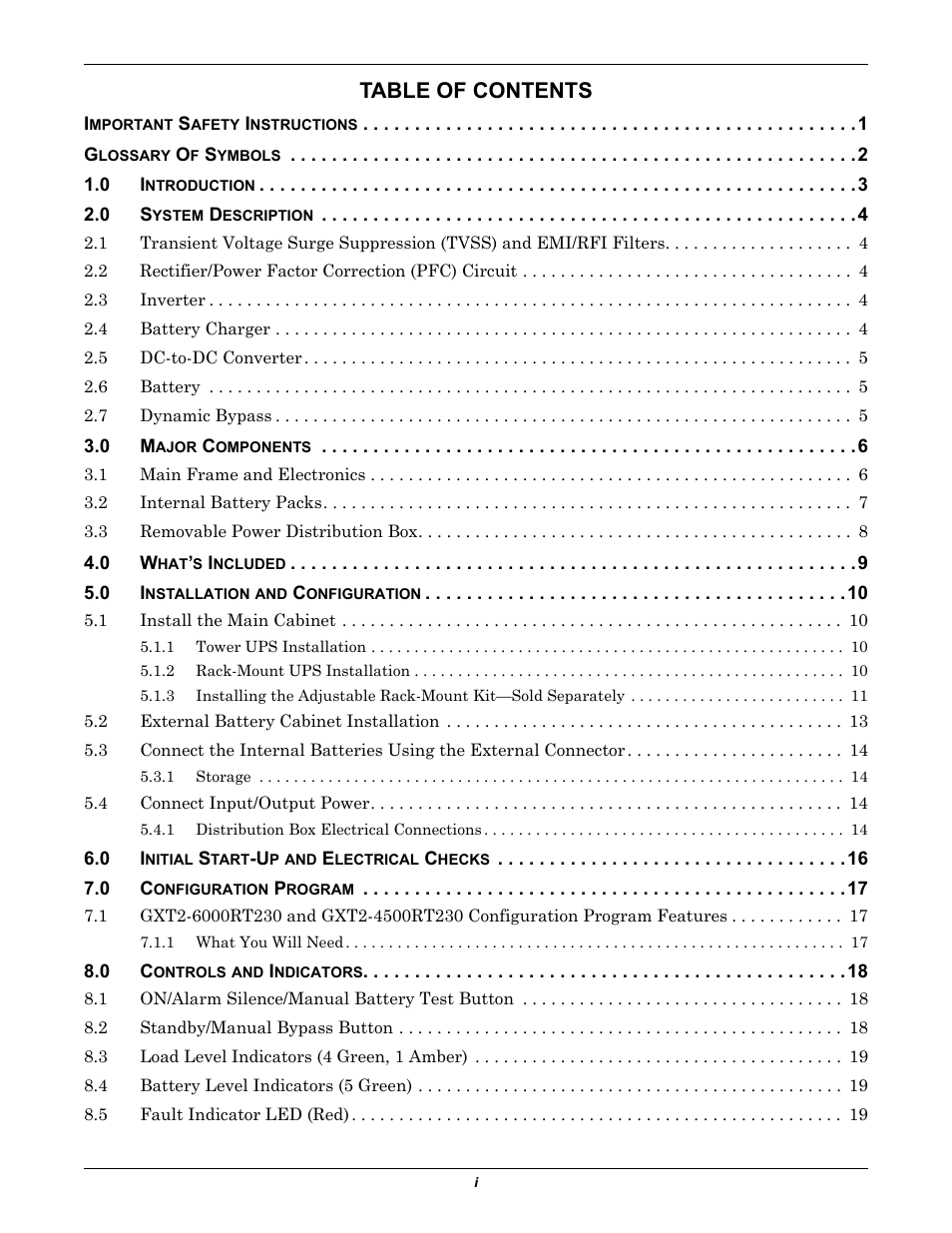 Liebert GXT2-6000RT230 User Manual | Page 3 / 40