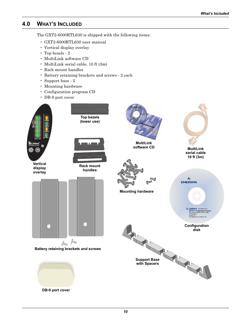 0 what’s included, Ncluded, Rs232 | Liebert GXT2-6000RTL630 User Manual | Page 14 / 44