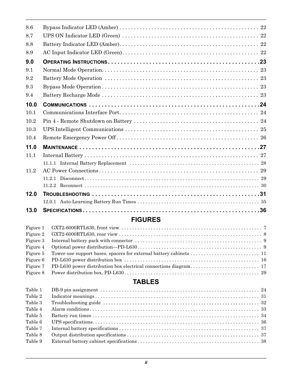 Figures, Tables | Liebert GXT2-6000RTL630 User Manual | Page 4 / 44