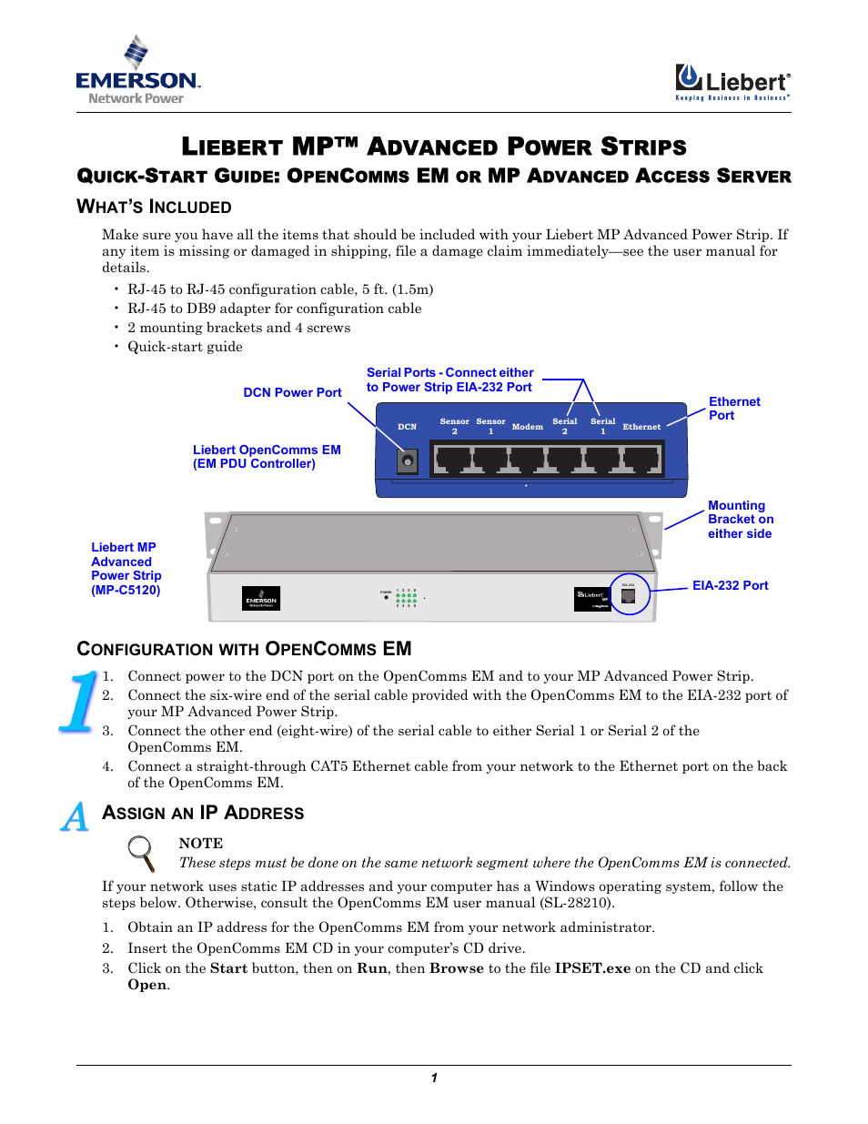 Liebert MP-C5120 User Manual | 4 pages