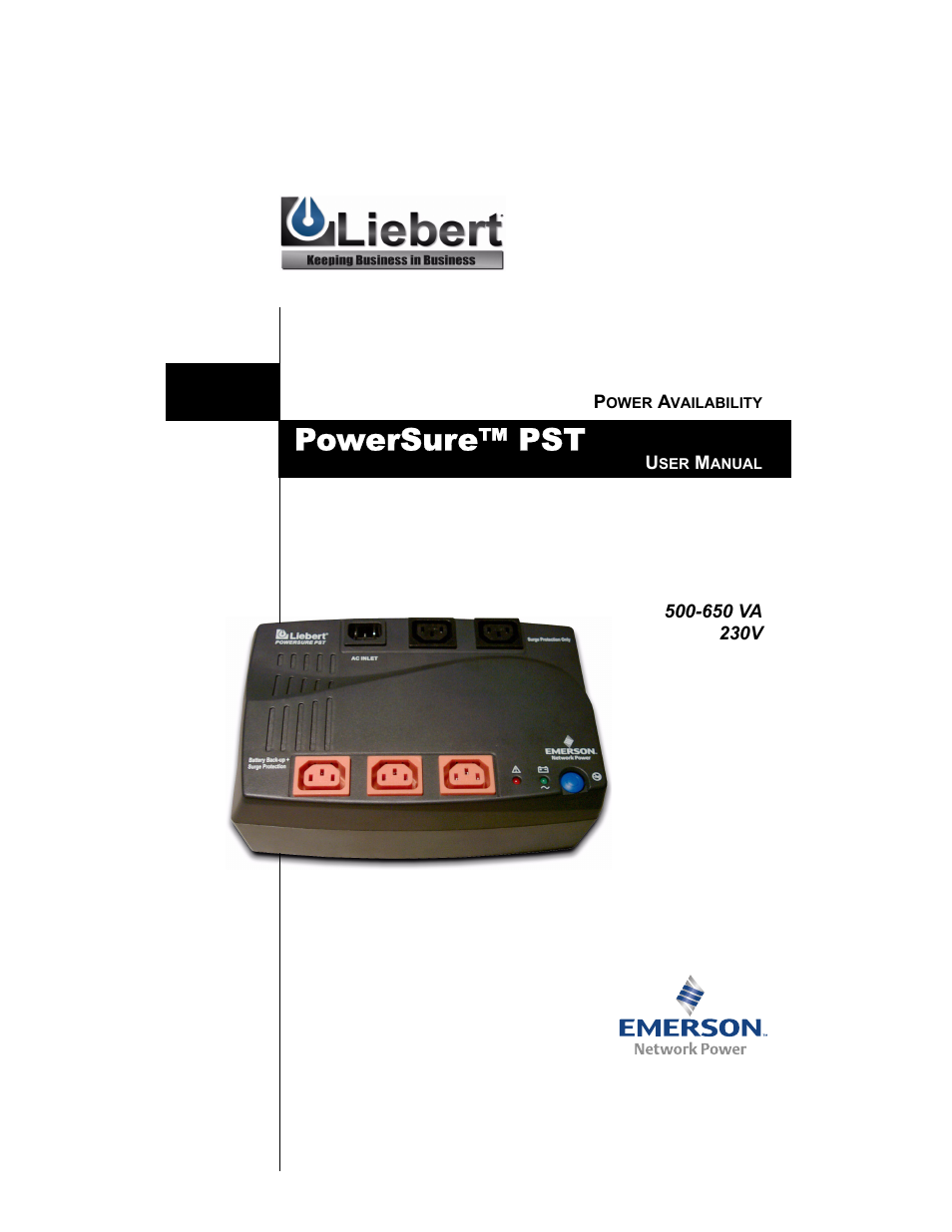 Liebert 500-650 VA User Manual | 24 pages