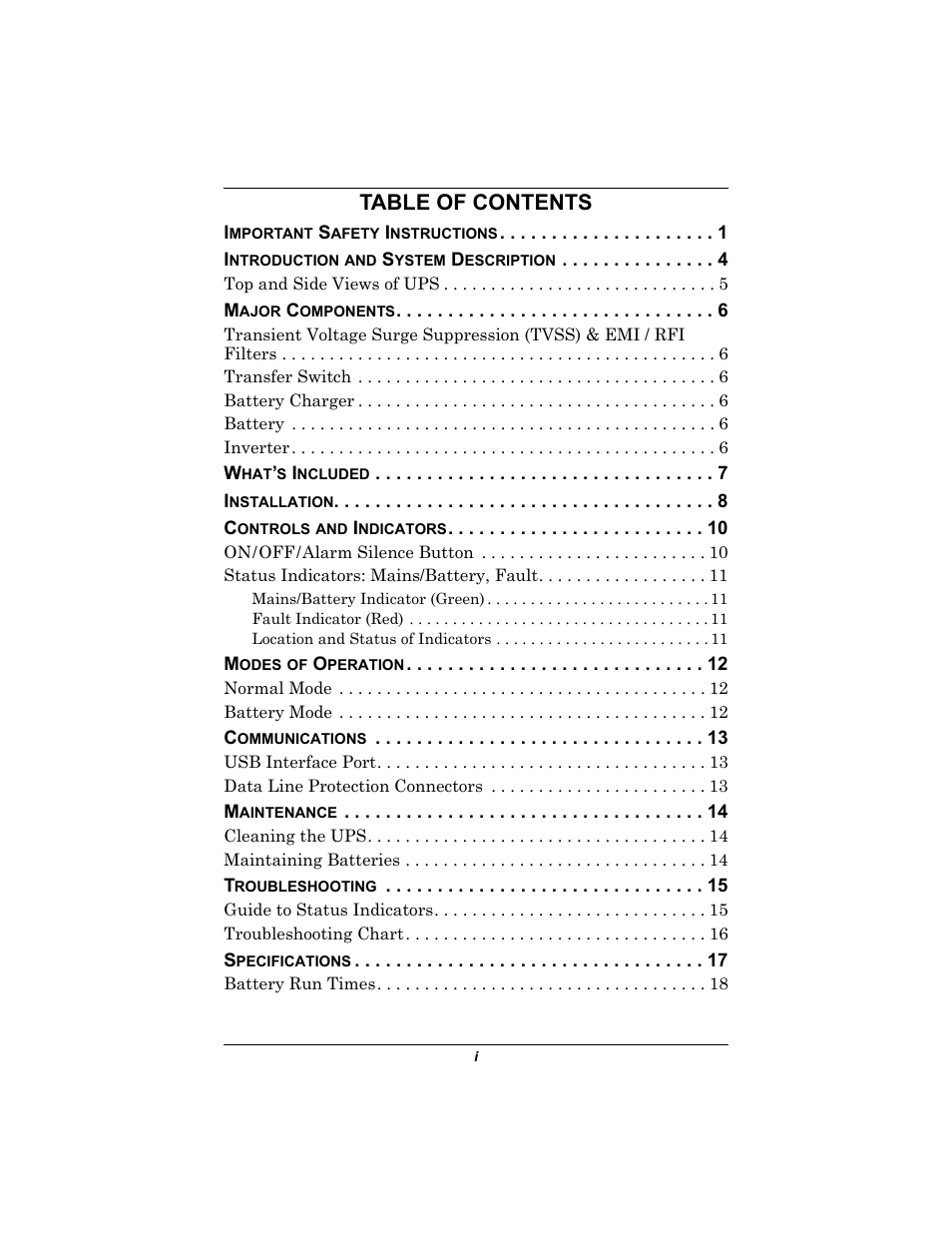 Liebert 500-650 VA User Manual | Page 3 / 24