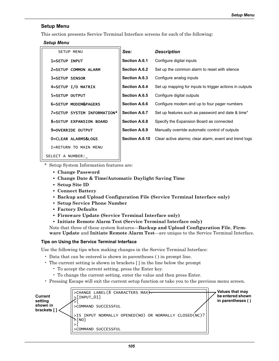 Setup menu | Liebert Universal Monitor User Manual | Page 113 / 144