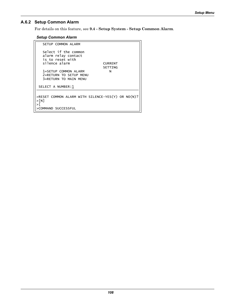 A.6.2 setup common alarm, A.6.2, Setup common alarm | Section a.6.2 | Liebert Universal Monitor User Manual | Page 116 / 144