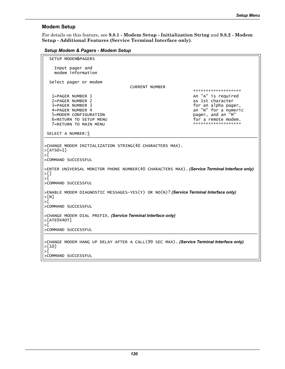 Modem setup | Liebert Universal Monitor User Manual | Page 128 / 144