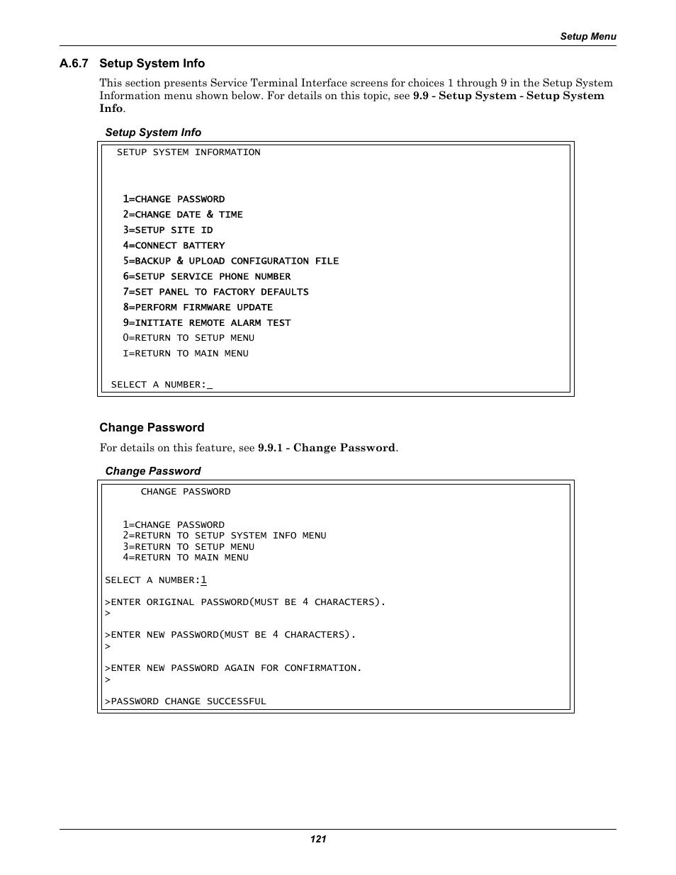 A.6.7 setup system info, Change password, A.6.7 | Setup system info, A.6.7 - setup system, Info, Section a.6.7 | Liebert Universal Monitor User Manual | Page 129 / 144