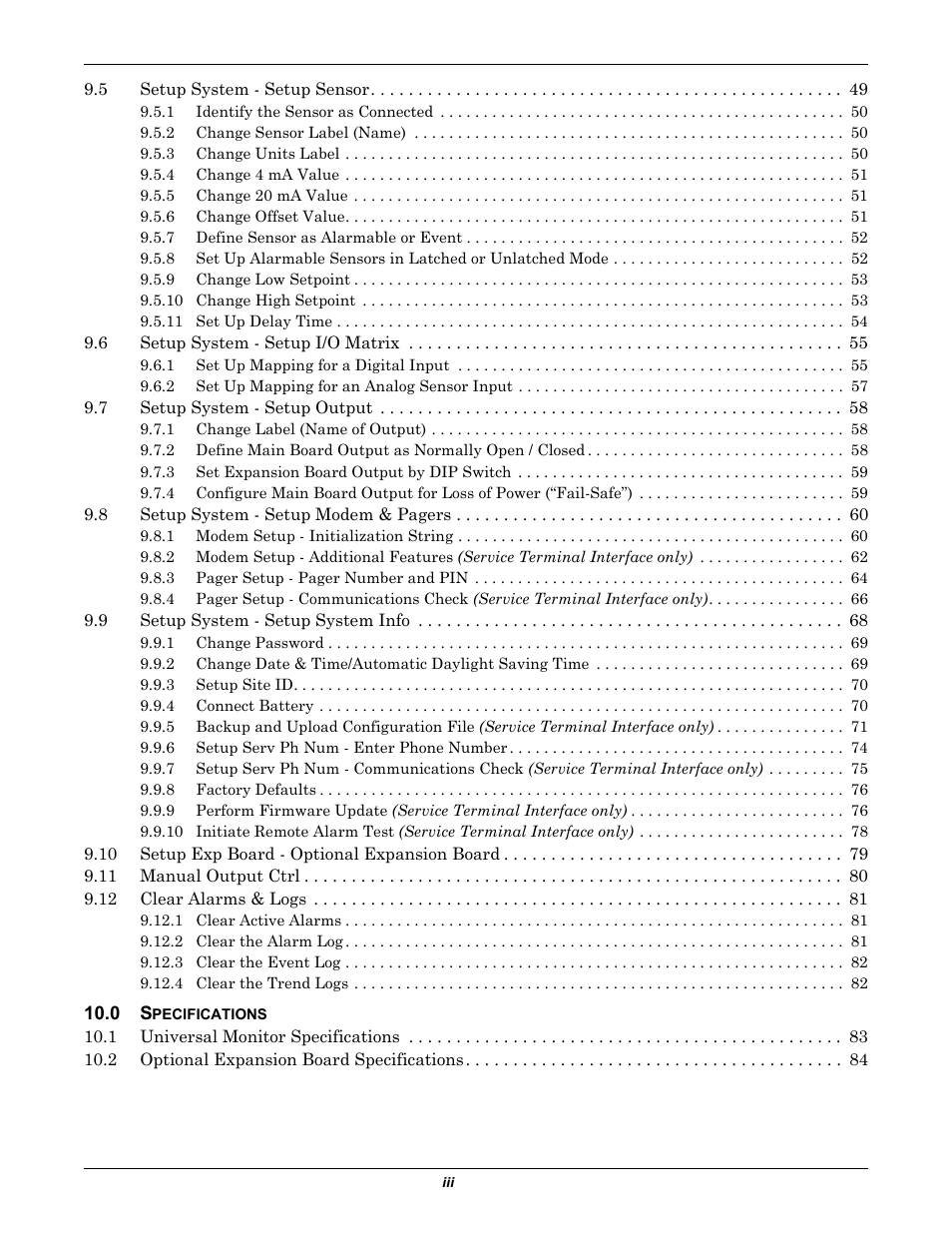 Liebert Universal Monitor User Manual | Page 5 / 144