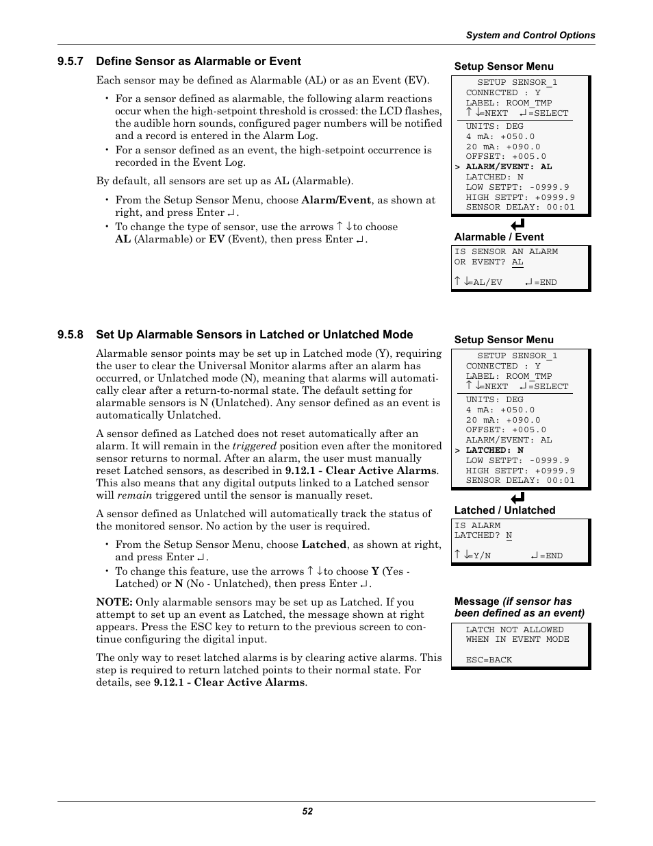 7 define sensor as alarmable or event, Define sensor as alarmable or event | Liebert Universal Monitor User Manual | Page 60 / 144