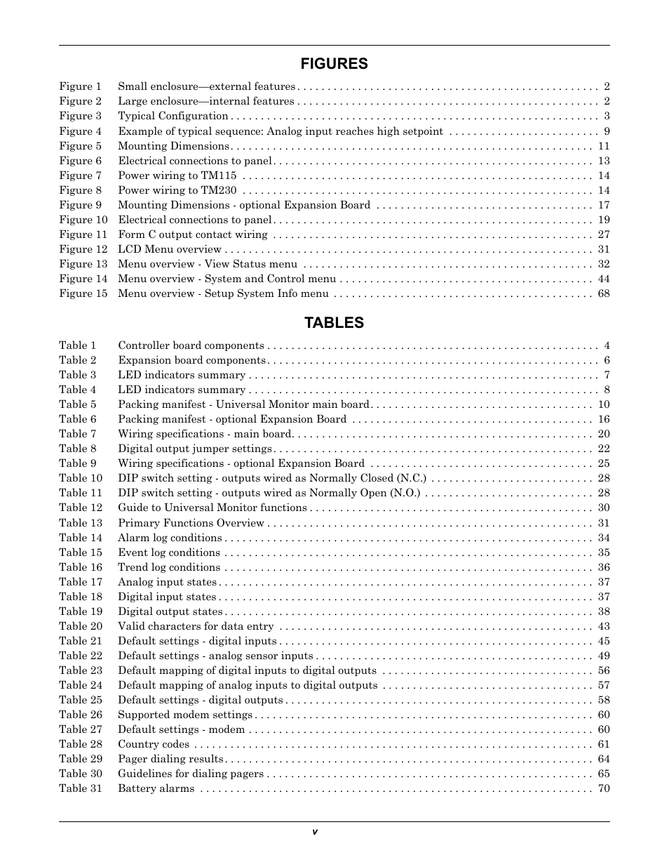 Figures, Tables | Liebert Universal Monitor User Manual | Page 7 / 144