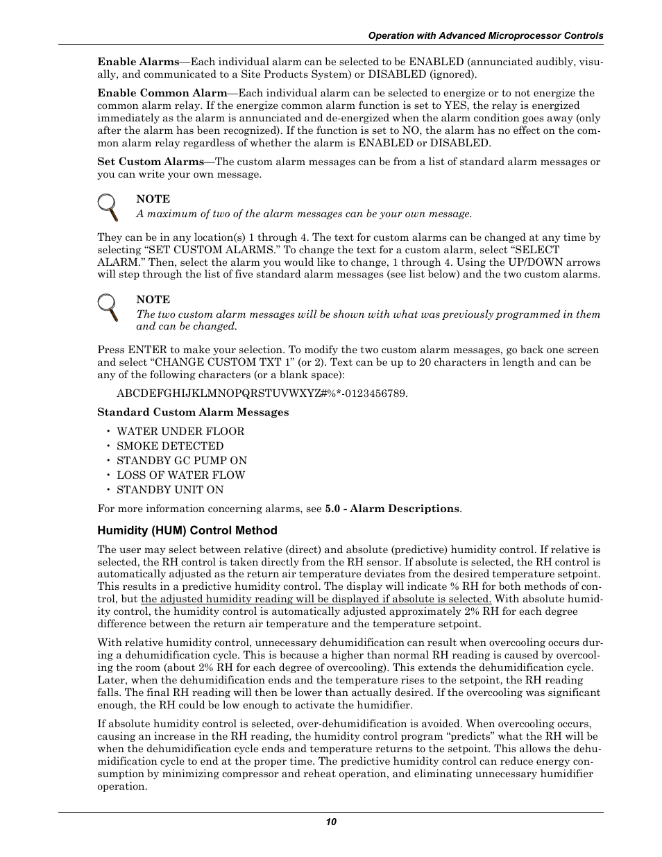 Humidity (hum) control method | Liebert CHALLENGER 3000 User Manual | Page 18 / 76