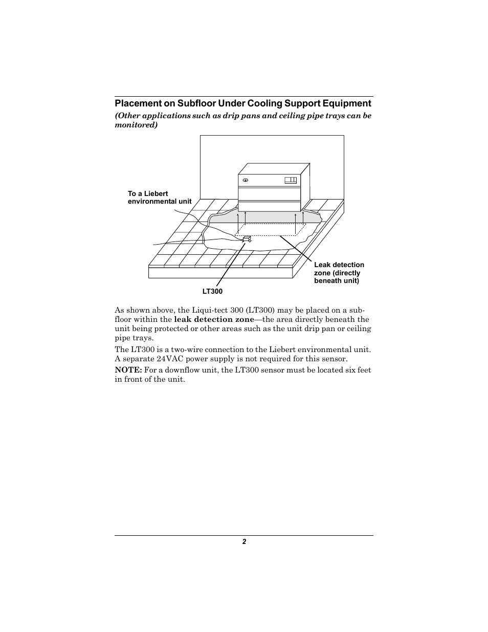 Lacement, Ubfloor, Nder | Ooling, Upport, Quipment | Liebert Liqui-tect 300 User Manual | Page 6 / 10