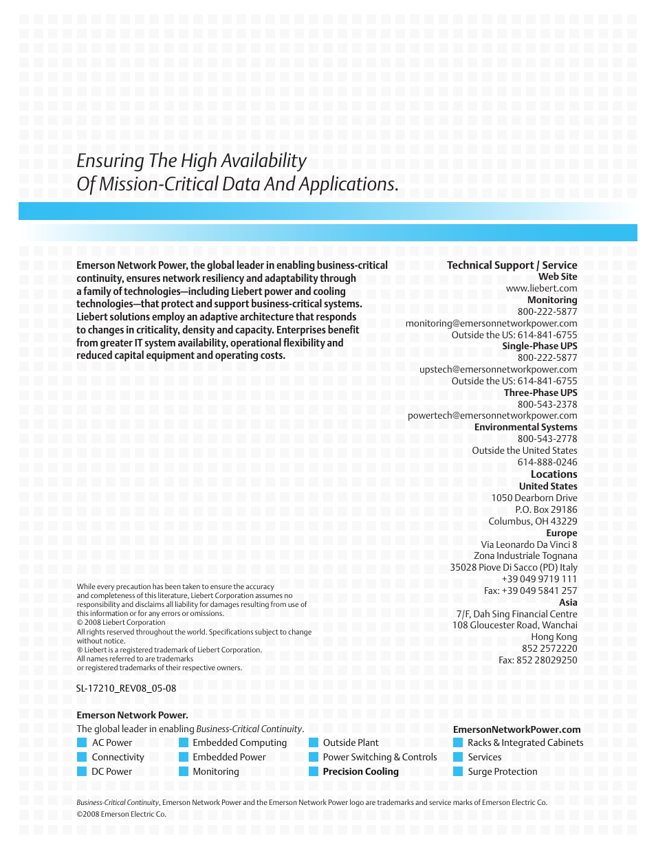 Liebert Cooling Modules XDH User Manual | Page 36 / 36