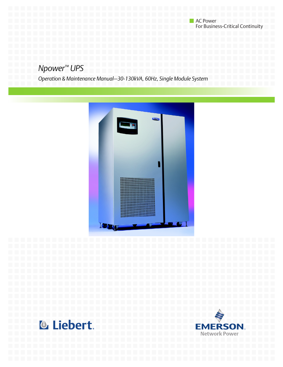 Liebert 30-130kVA User Manual | 112 pages