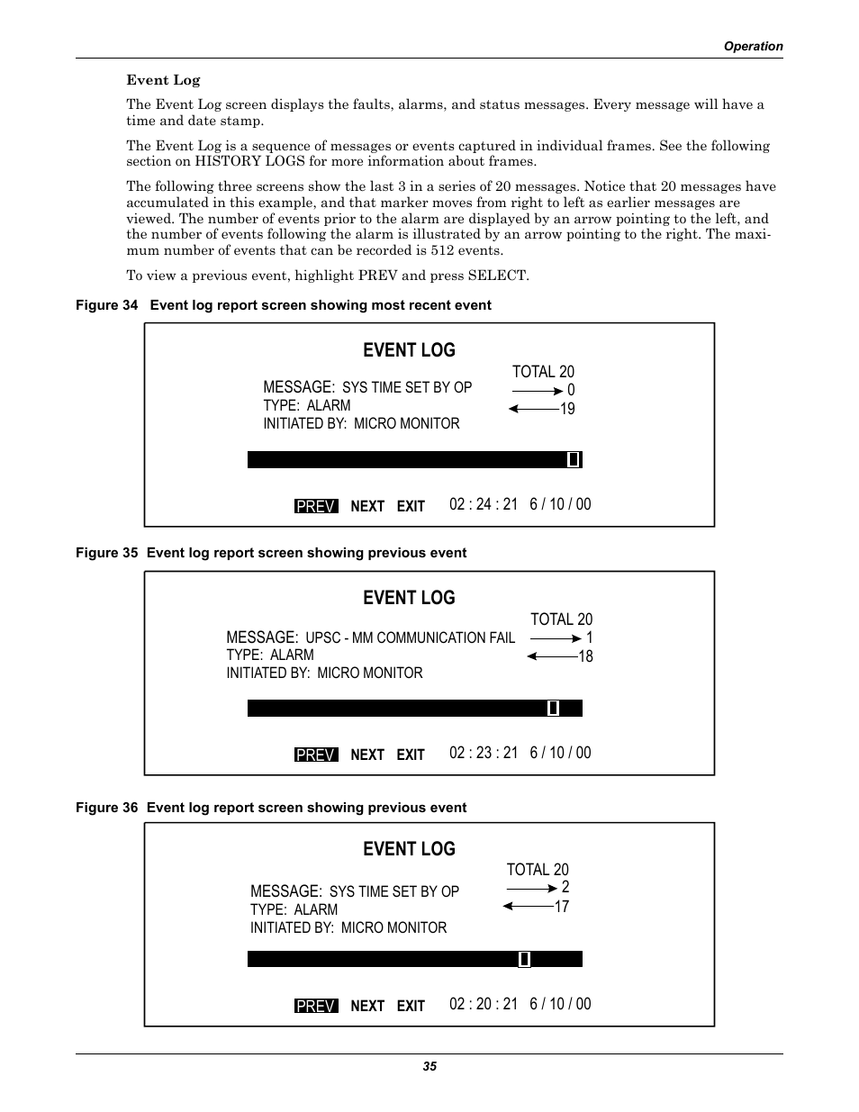 Event log | Liebert 30-130kVA User Manual | Page 43 / 112