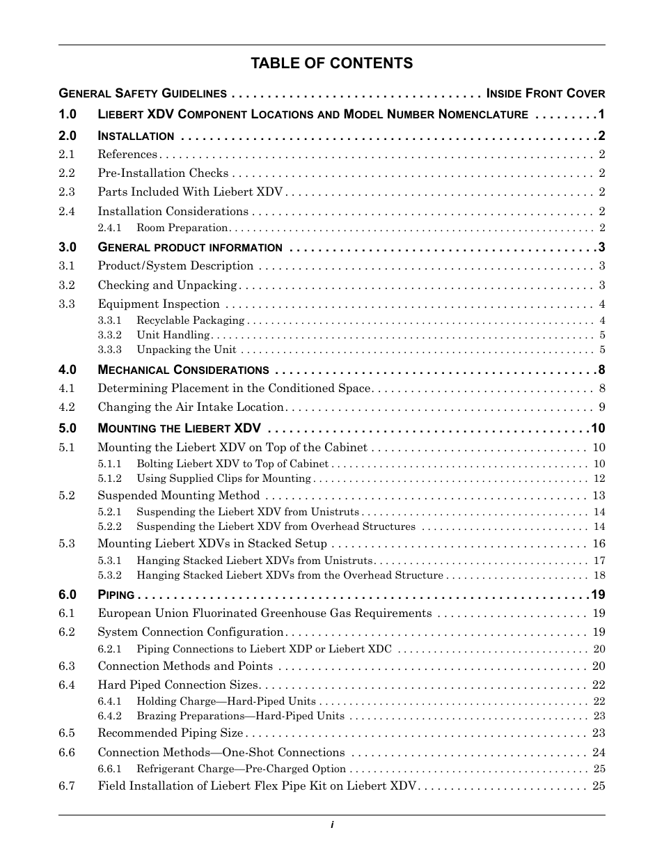 Liebert Cooling System XDV User Manual | Page 3 / 48