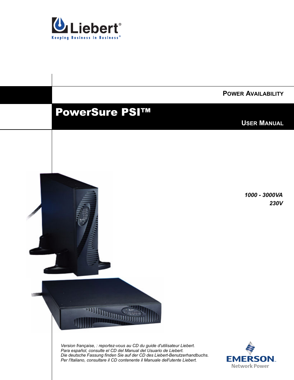 Liebert PSITM User Manual | 34 pages