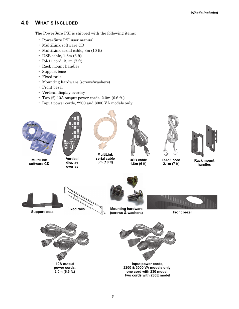 0 what’s included, Ncluded | Liebert PSITM User Manual | Page 12 / 34