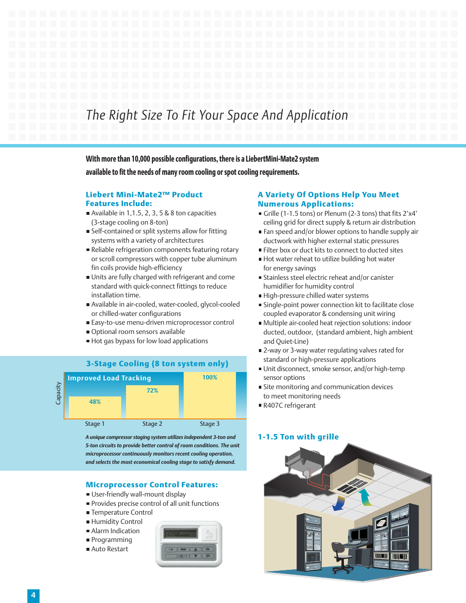 The right size to fit your space and application | Liebert Overhead Precision Cooling and Humidity Control Mini-Mate2 User Manual | Page 4 / 12