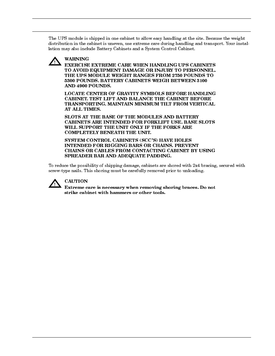 0 unloading and handling | Liebert 600T User Manual | Page 13 / 88