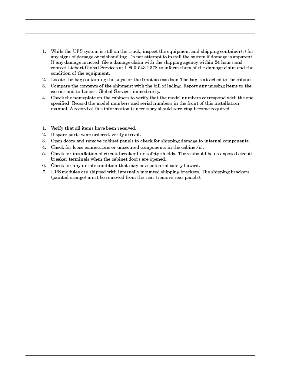 0 inspections, 1 external inspections, 2 internal inspections | Liebert 600T User Manual | Page 14 / 88