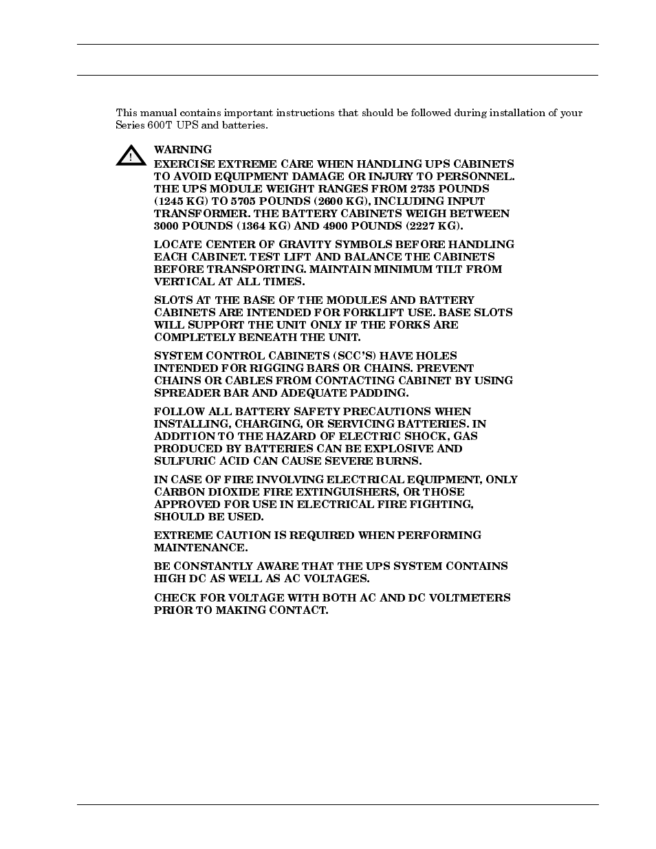 Liebert 600T User Manual | Page 7 / 88