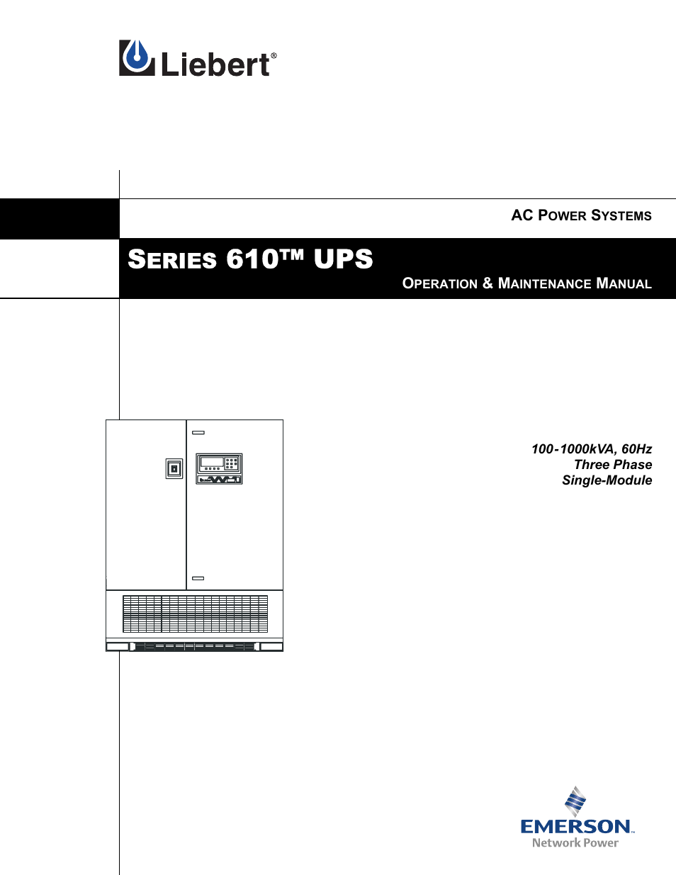 Liebert 610 User Manual | 104 pages