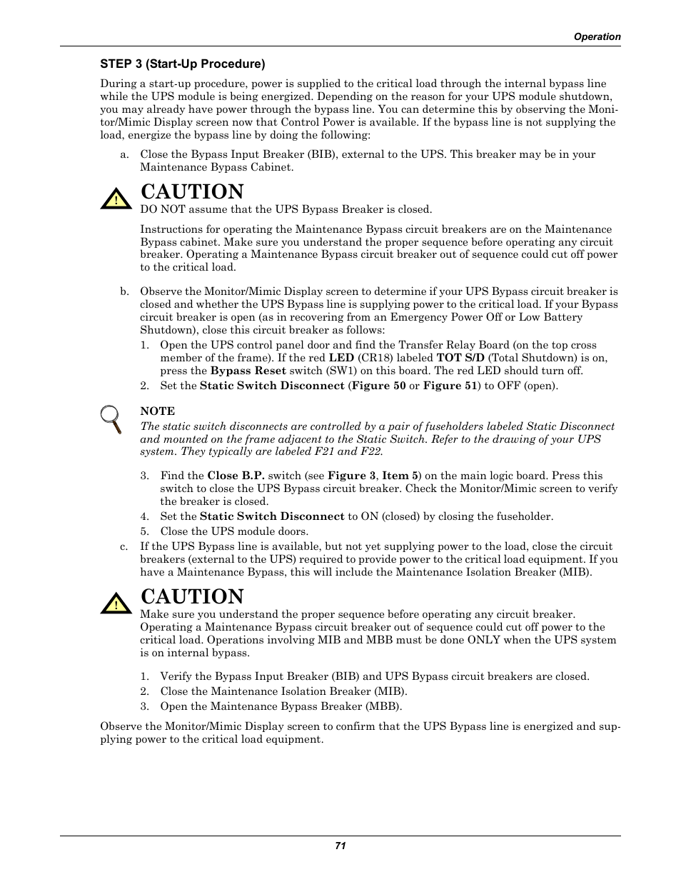 Caution | Liebert 610 User Manual | Page 77 / 104