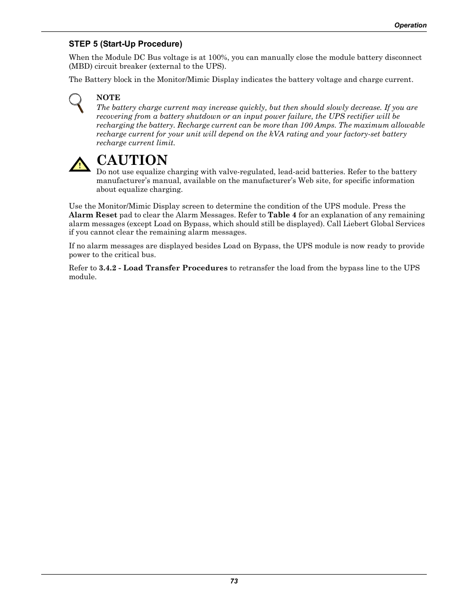 Caution | Liebert 610 User Manual | Page 79 / 104