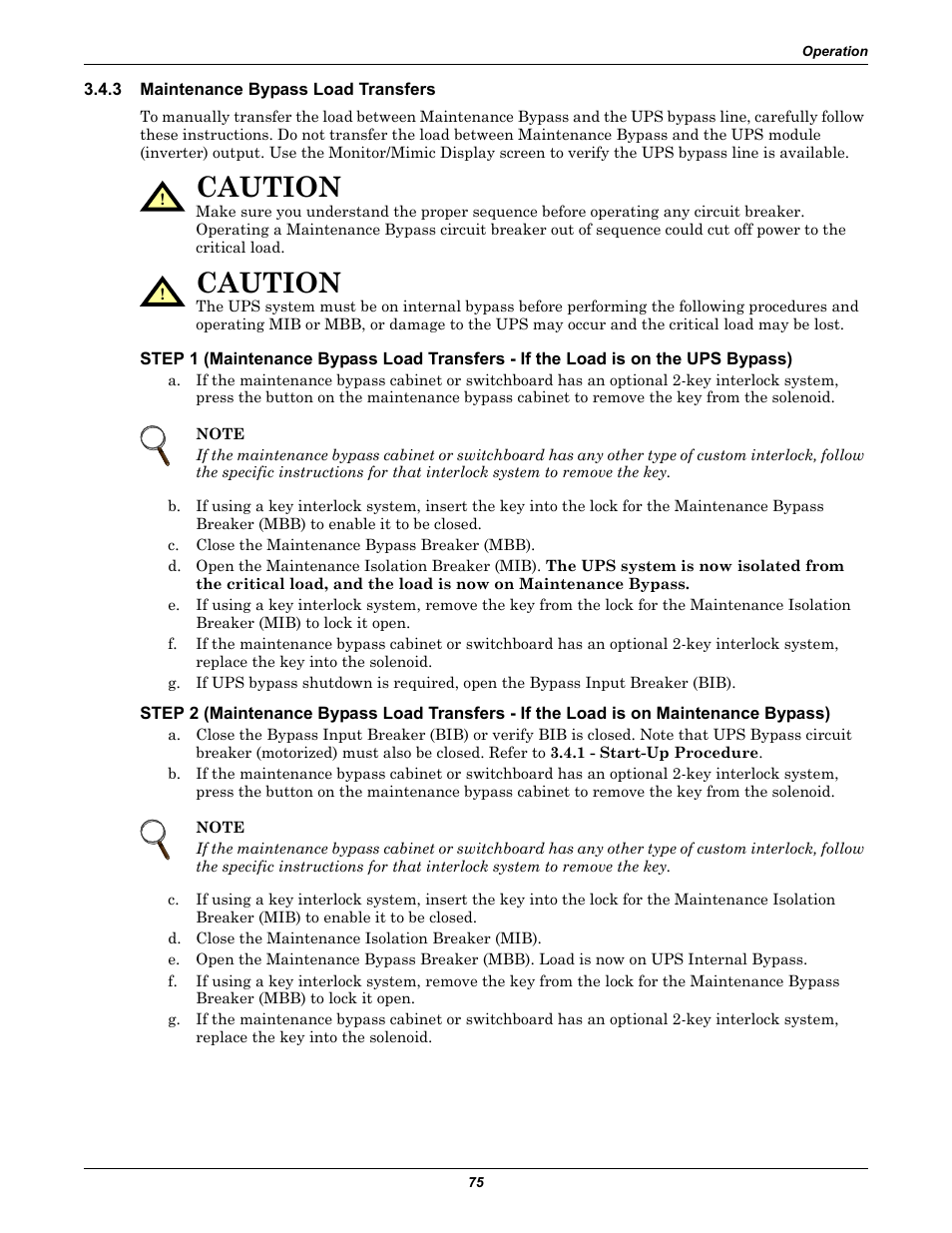 3 maintenance bypass load transfers, Maintenance bypass load transfers, Caution | Liebert 610 User Manual | Page 81 / 104