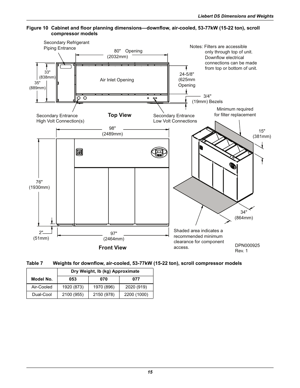 Scroll compressor models, Table 7 | Liebert Precision Cooling System DS User Manual | Page 25 / 136