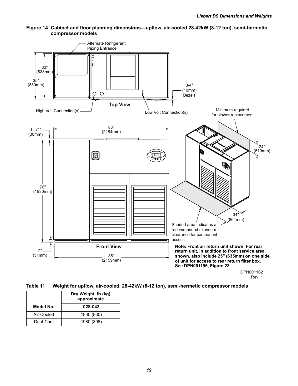 Semi-hermetic compressor models, Table 11 | Liebert Precision Cooling System DS User Manual | Page 29 / 136