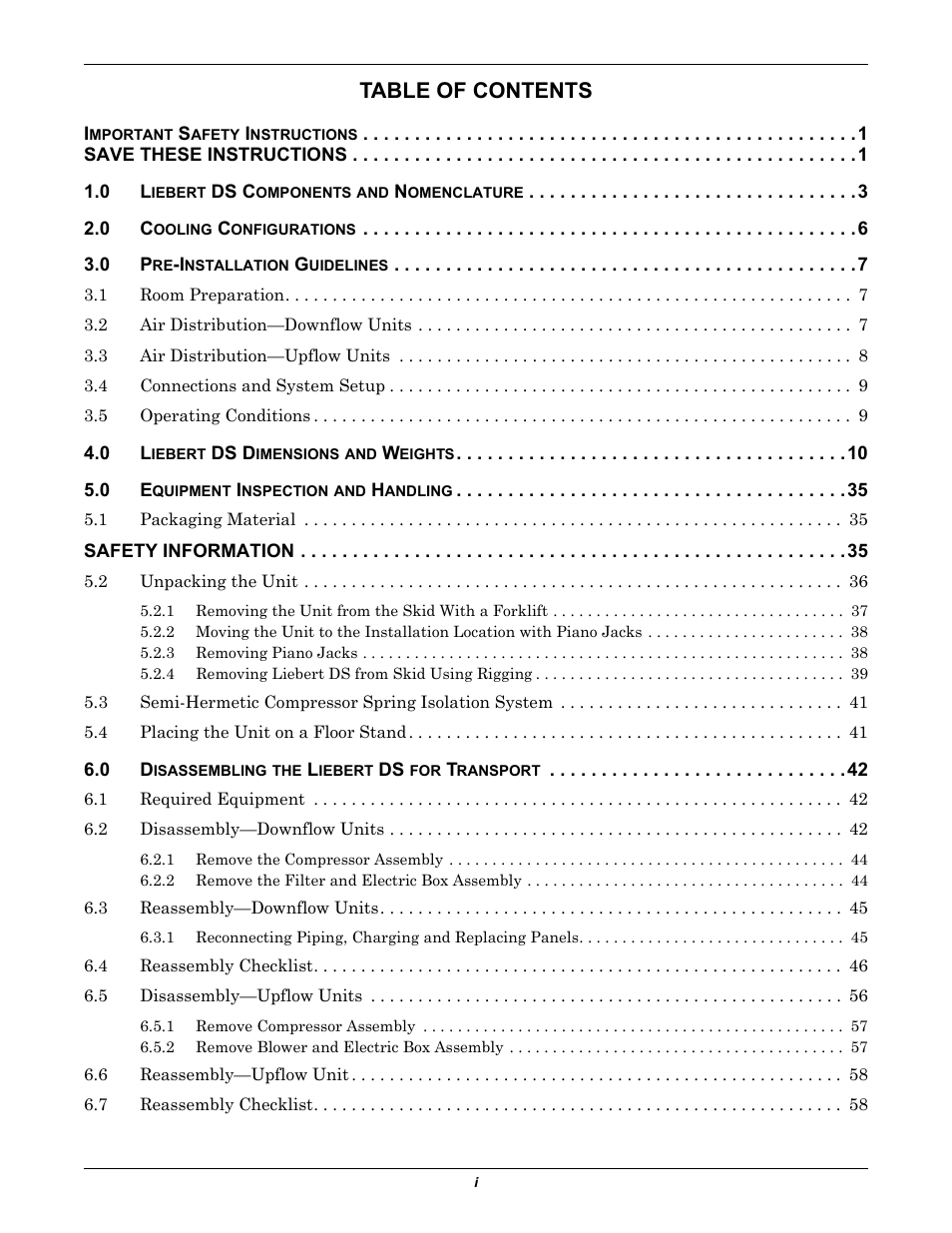 Liebert Precision Cooling System DS User Manual | Page 3 / 136
